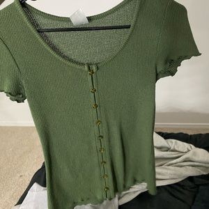 green army ruffles shirt